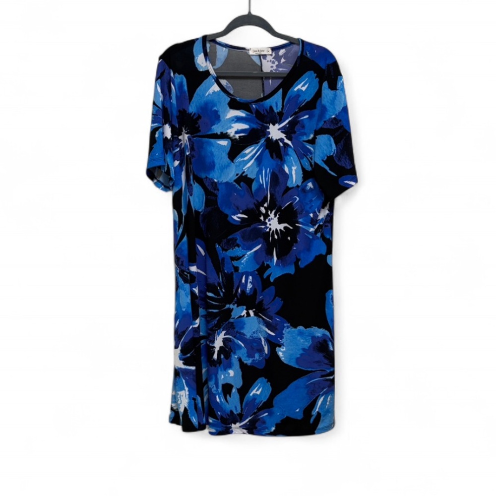 Blue Floral Midi Dress